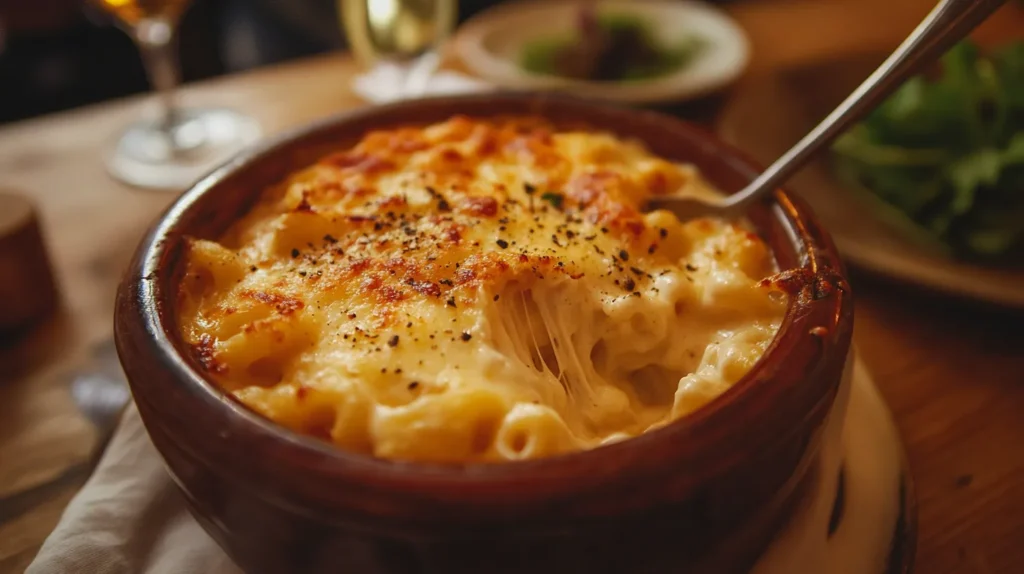 Gourmet mac and cheese with Gruyère, Parmesan, and nutmeg