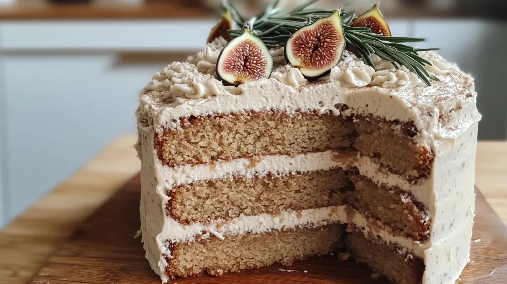 homemade Cinnamon Cake with Rosemary and Fig