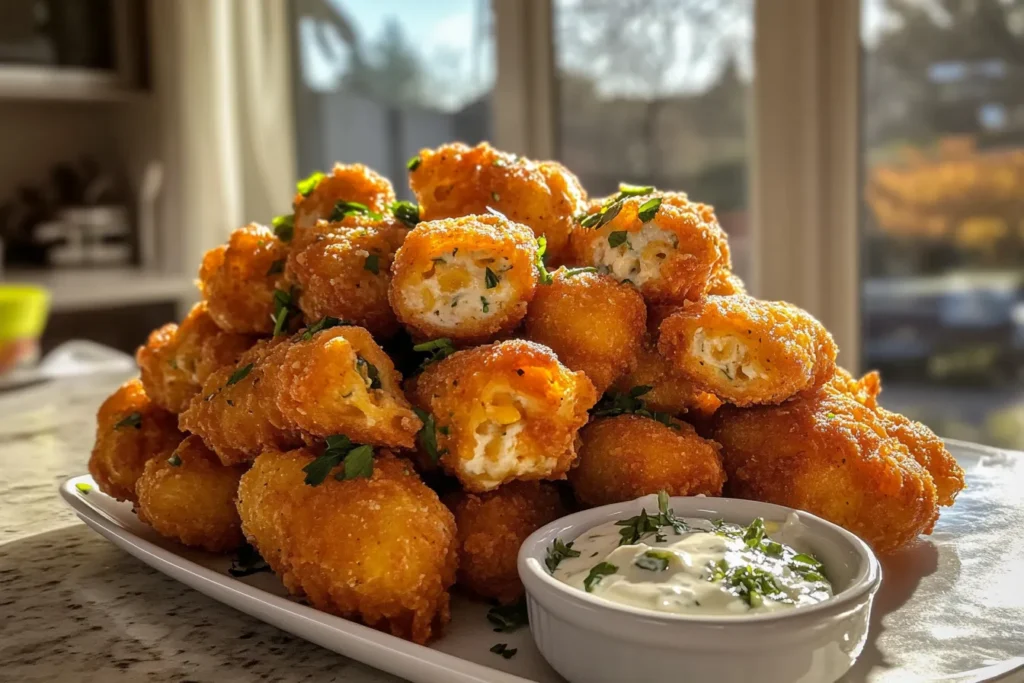 Stuffed Ziti Fritta with Spicy Ranch Dipping Sauce